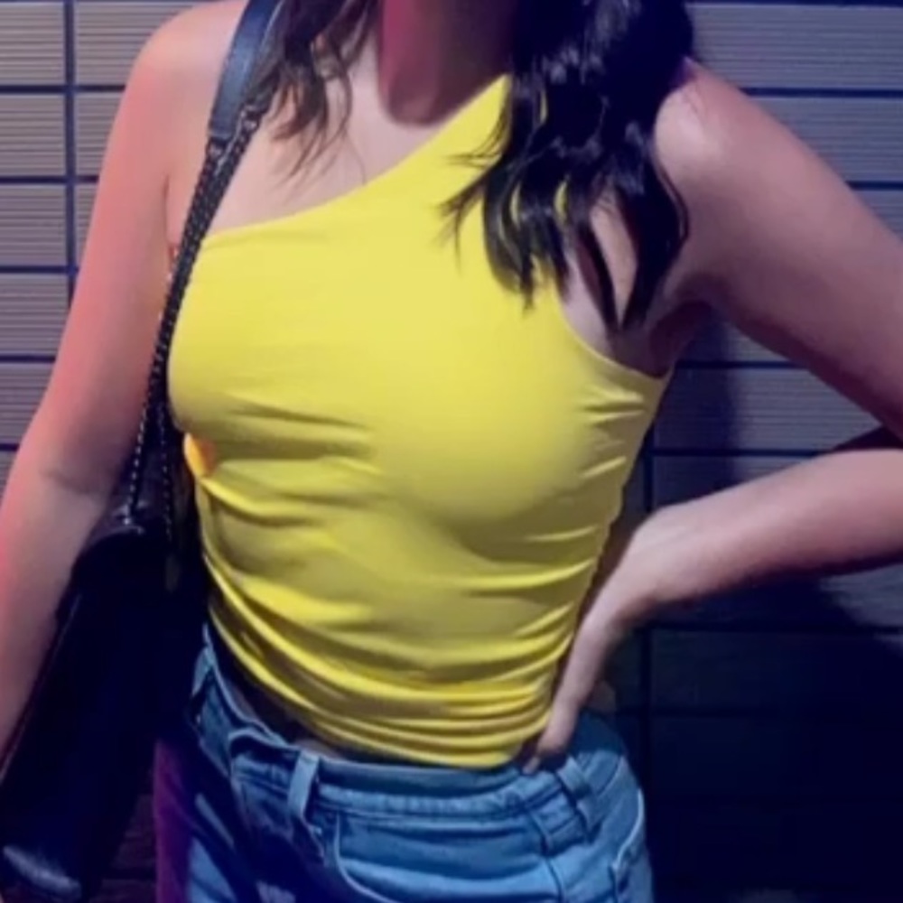 Yellow crop top